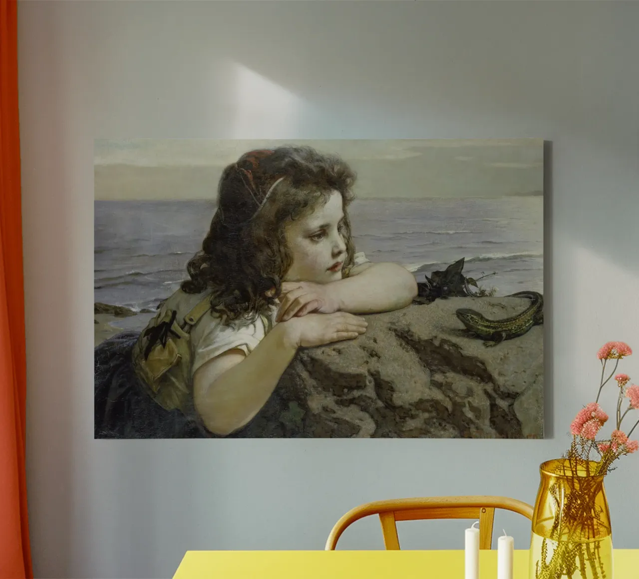 Ernst Stückelberg - Girl with a lizard canvas by ARTOTHEK