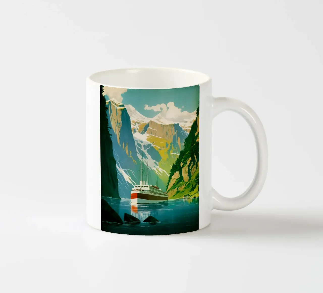 Norwegian Fjord Travel Poster keramische mok van TDPosters