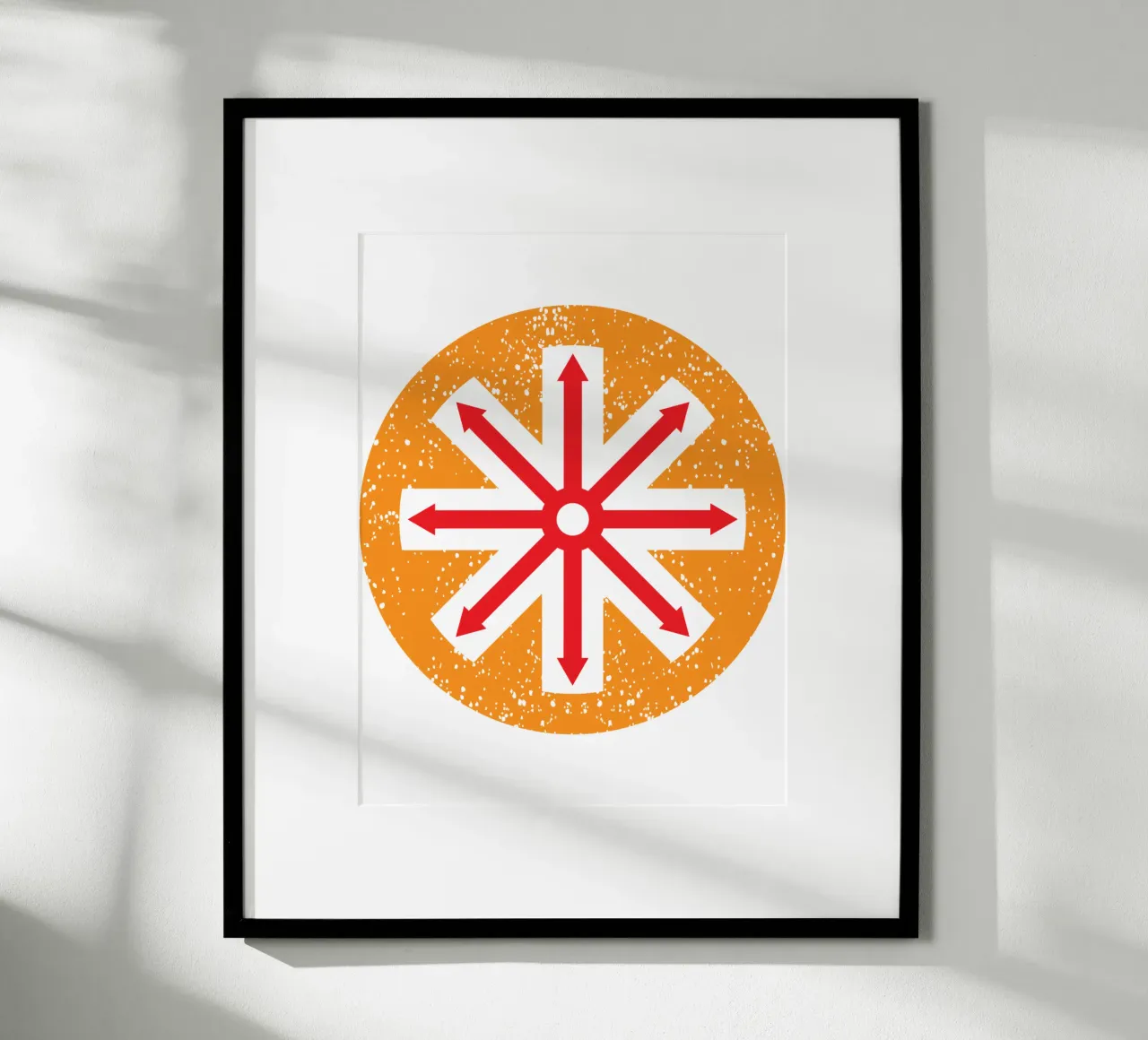 signe en forme de flèche dans un cercle art design poster avec cadre en aluminium de ririedis