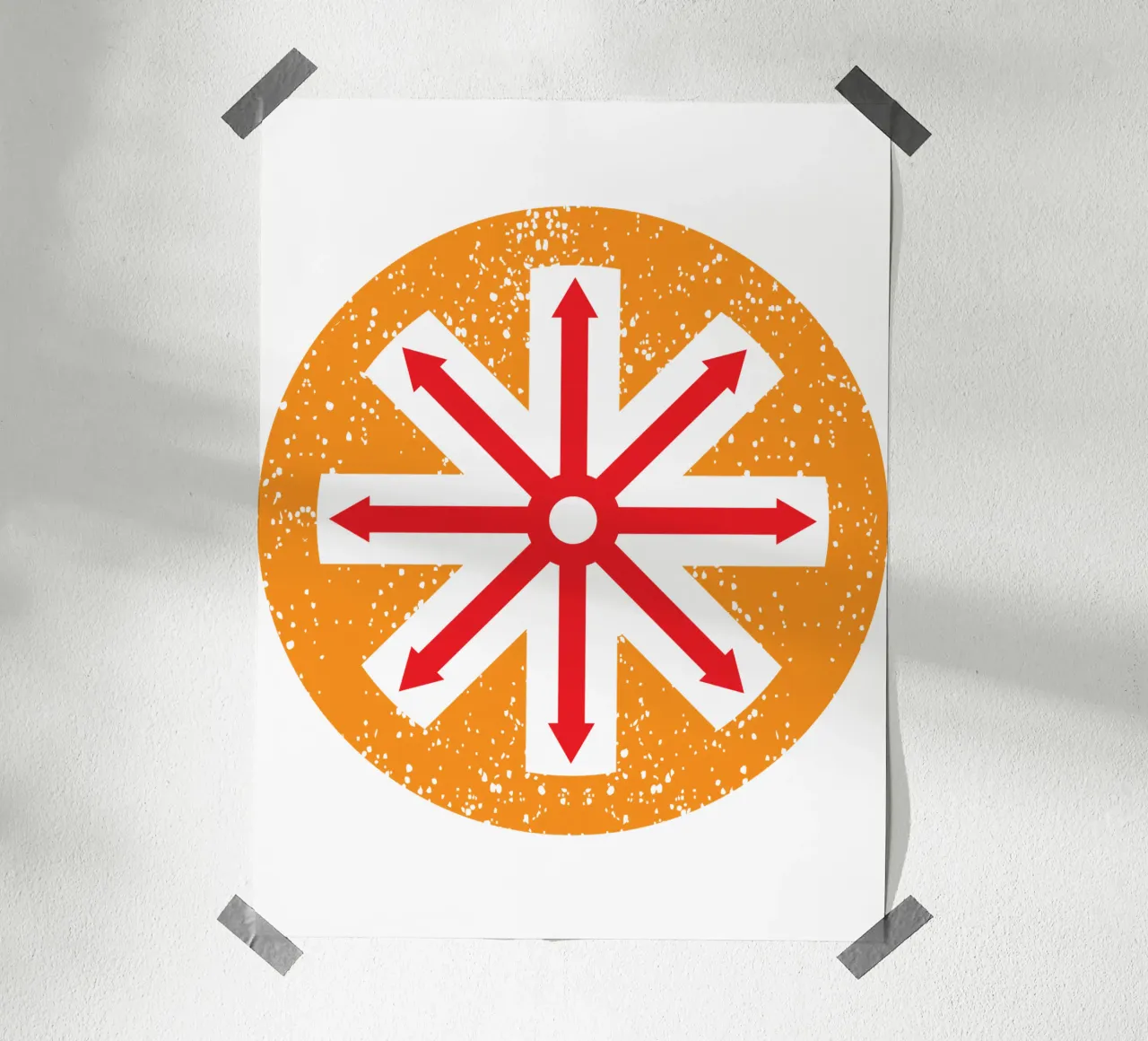signe en forme de flèche dans un cercle art design poster avec cadre en aluminium de ririedis