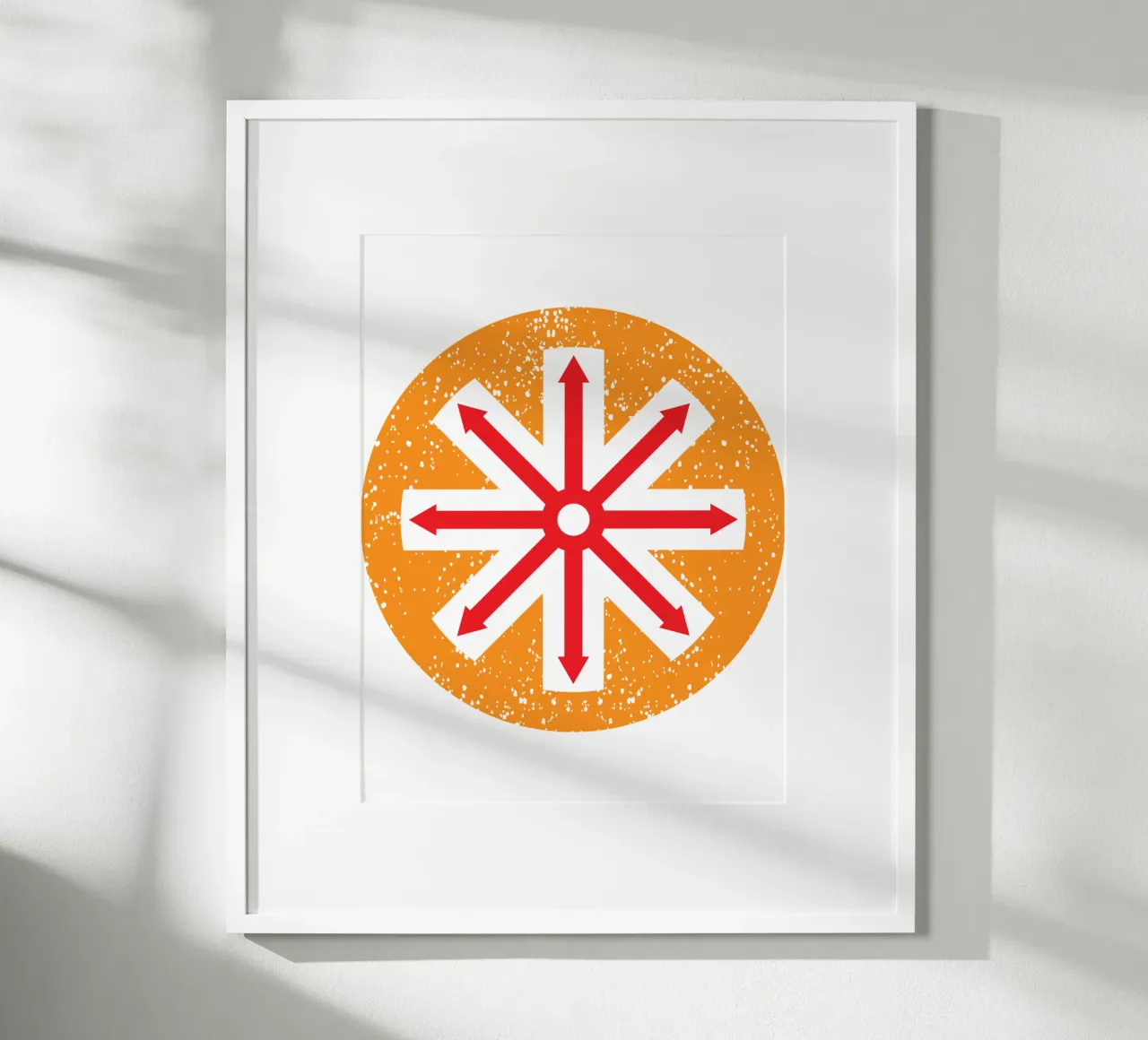 signe en forme de flèche dans un cercle art design poster avec cadre en aluminium de ririedis
