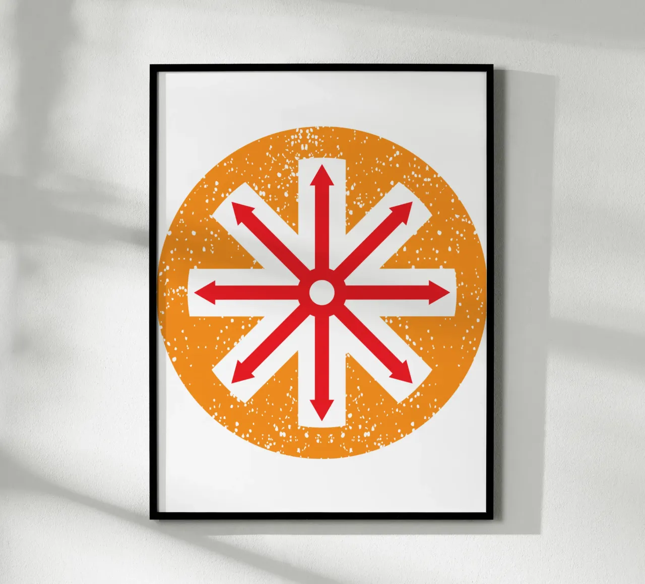 signe en forme de flèche dans un cercle art design poster avec cadre en aluminium de ririedis