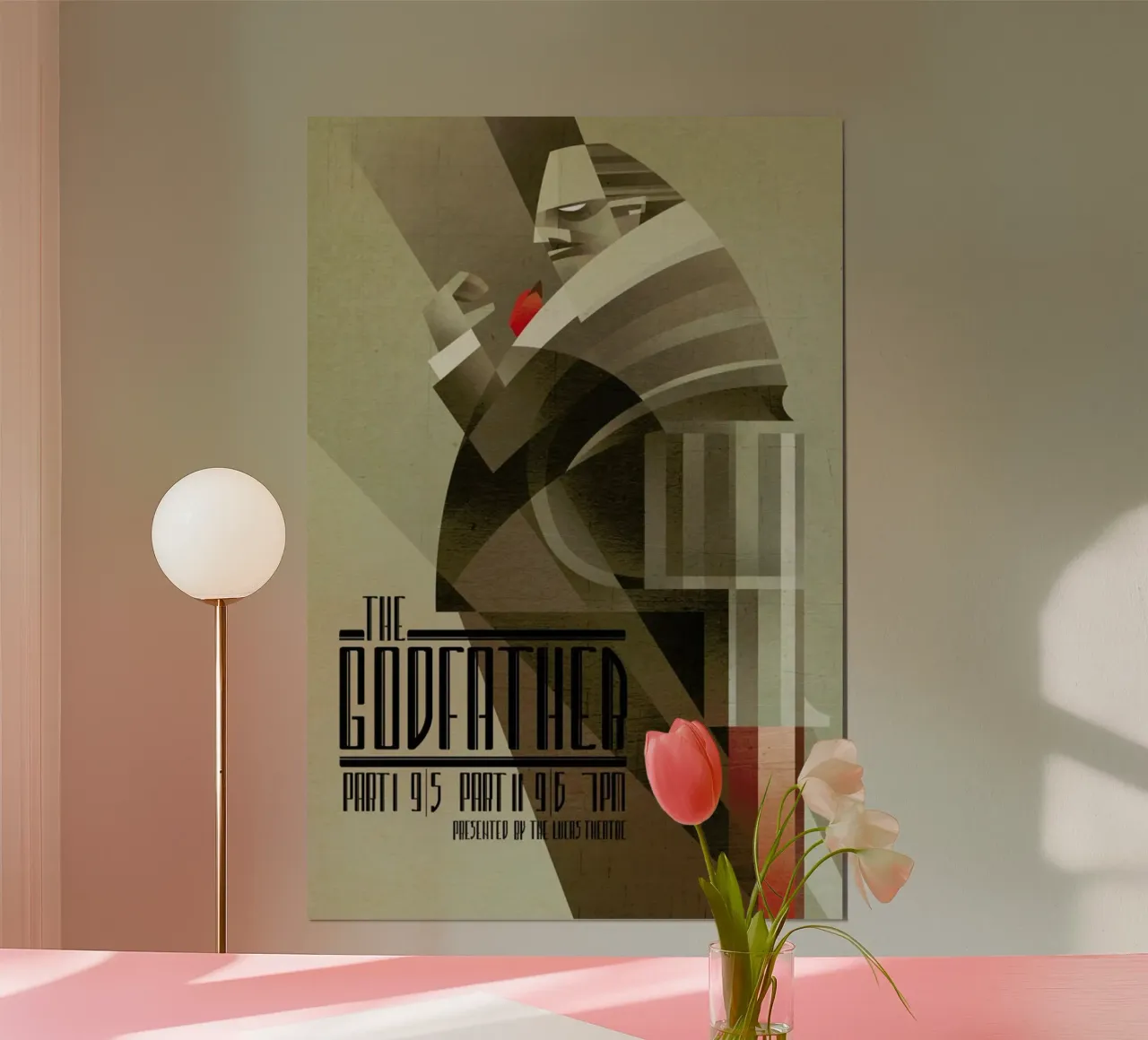 The Godfather poster con telaio in legno da Sean Loose