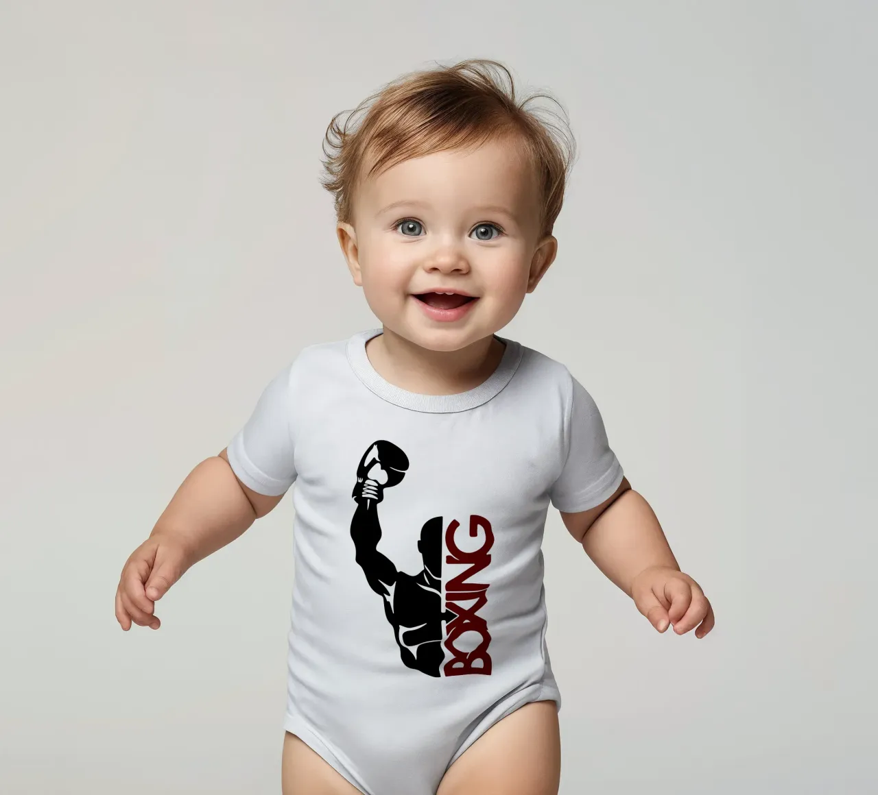 silhouette della boxe body neonato maniche corte da ririedis