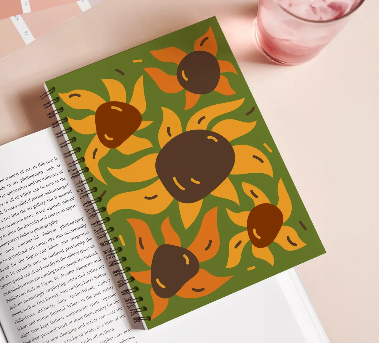 Five Sunflower-like spiral notebook by LisaArtes
