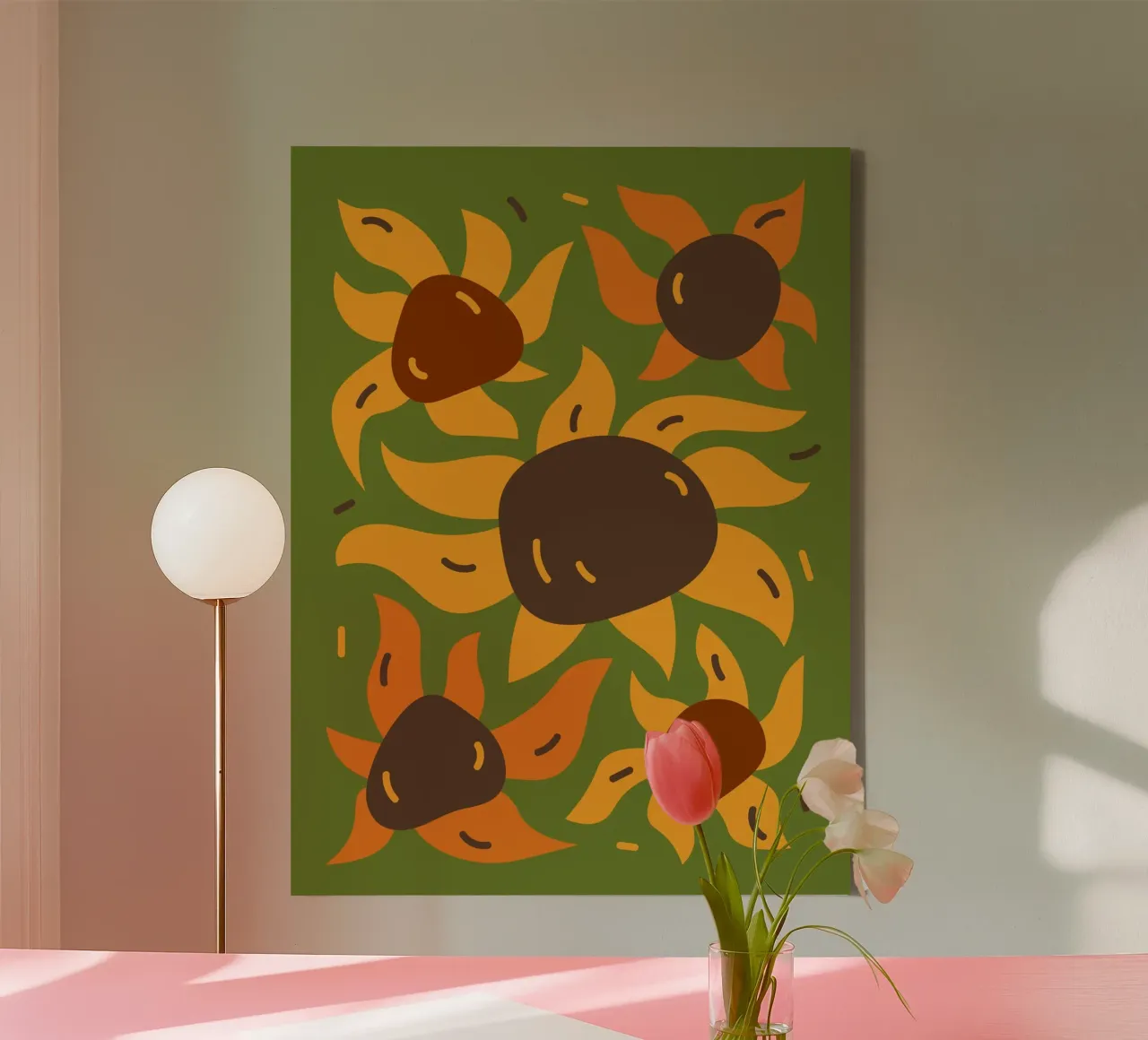 Five Sunflower-like tela con Cornice a cassetta da LisaArtes
