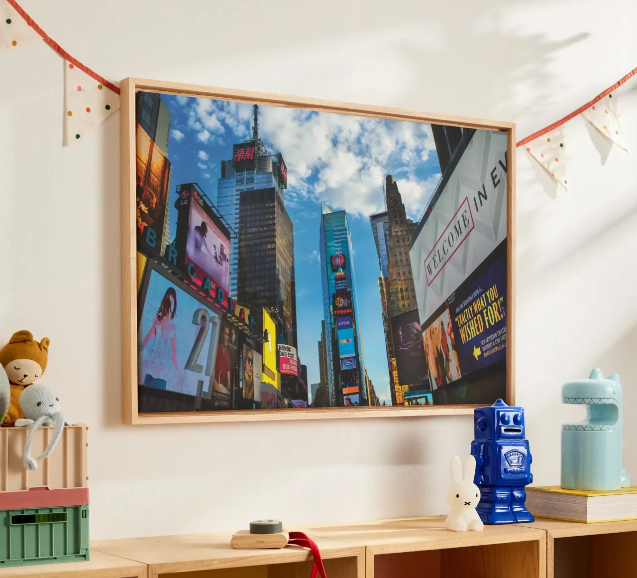 Times Square tela con Cornice a cassetta da Dave Hare Photography