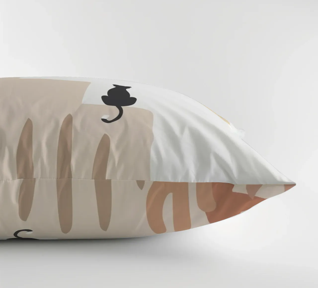 Scena di deserto con gatto e cactus cuscino da Melloi Art Print