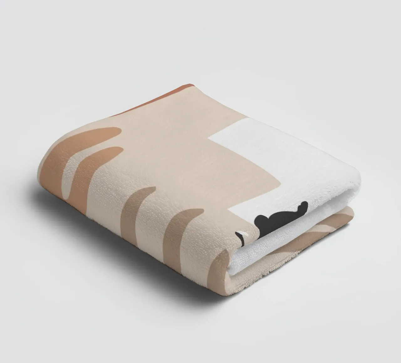 Desert Scene with Cat and Cacti towel by Melloi Art Print