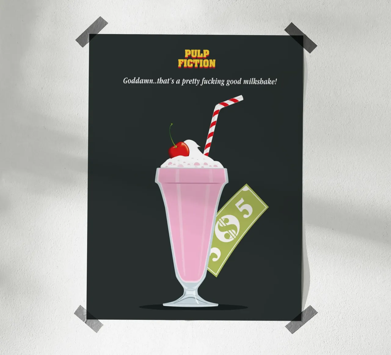 Mia milkshake poster con telaio in plastica da 2toastdesign