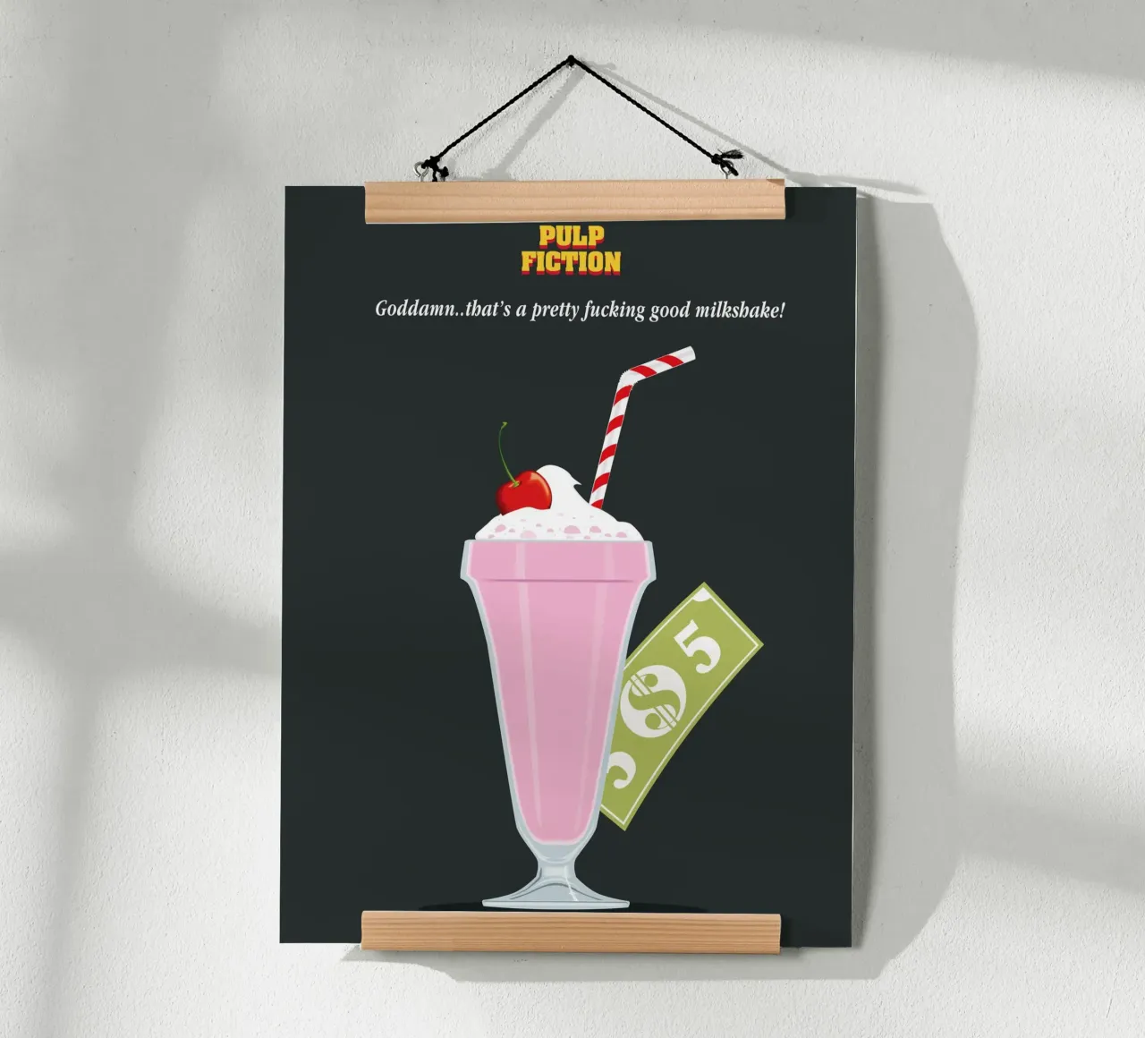 Mia milkshake poster con telaio in plastica da 2toastdesign