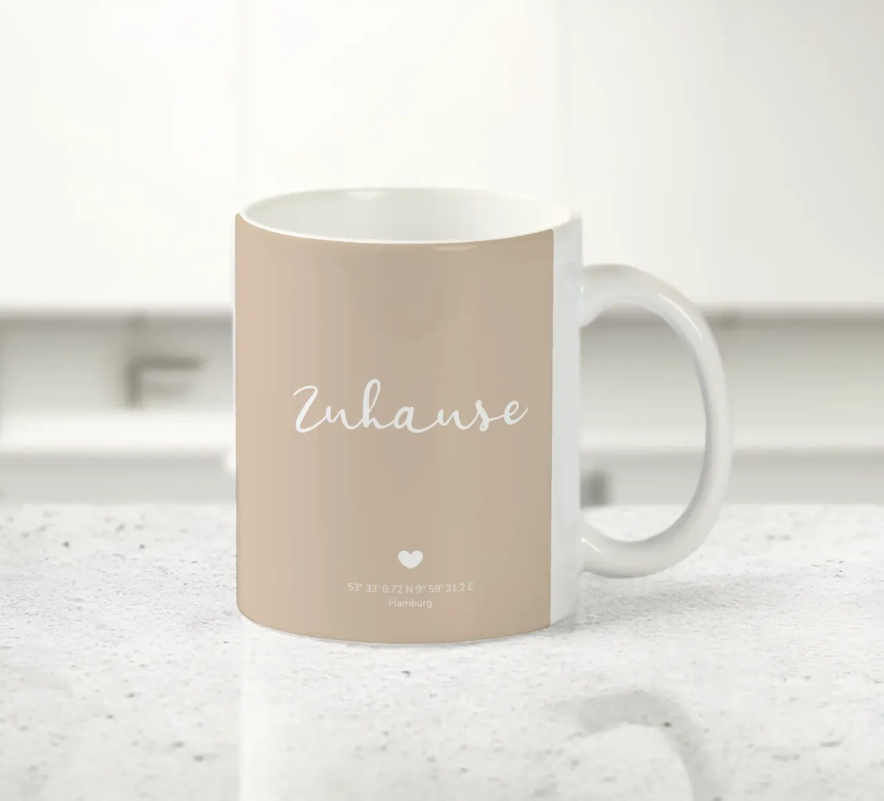 Zuhause mit Koordinaten tazza in ceramica da WORTSPIEL
