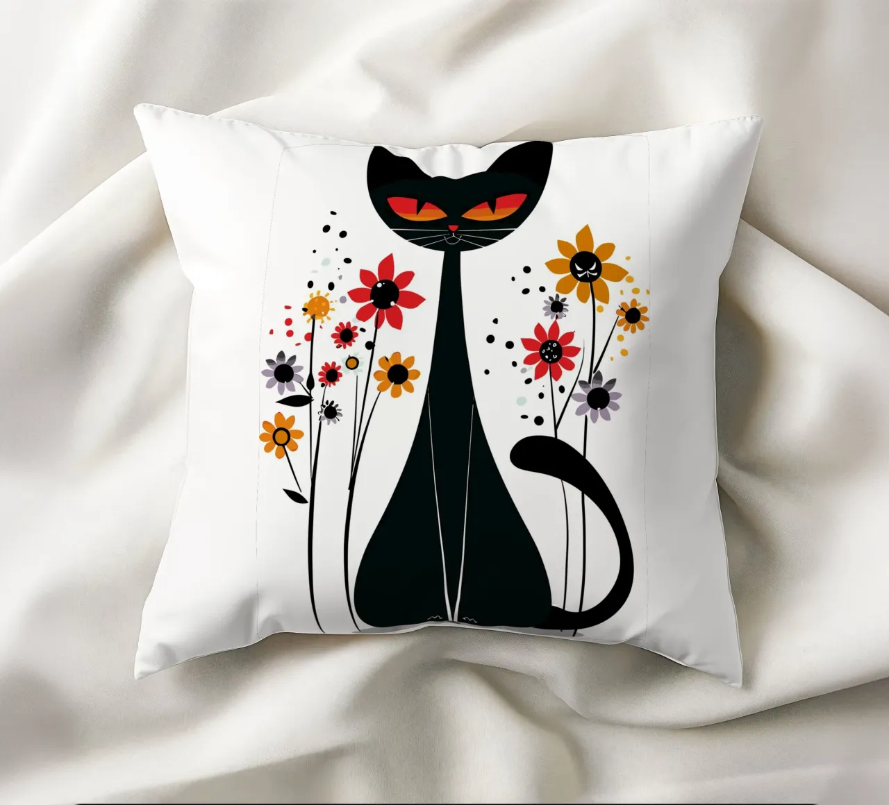 Sleek black cat cuscino da LisaArtes