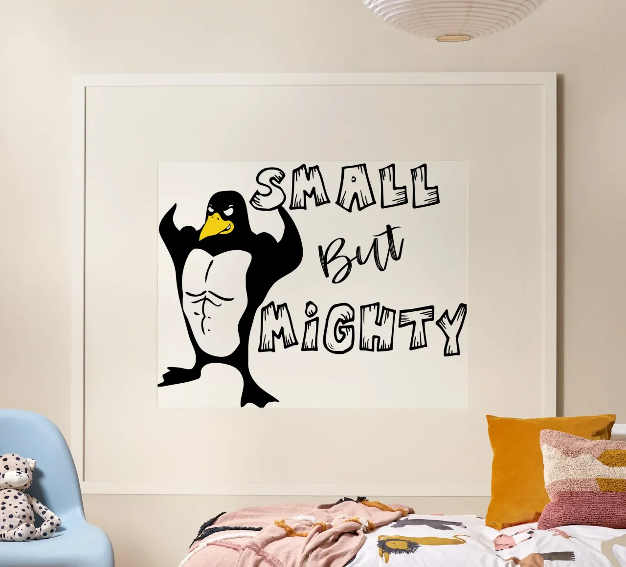 piccolo ma potente design d'arte divertente poster con telaio in legno da ririedis
