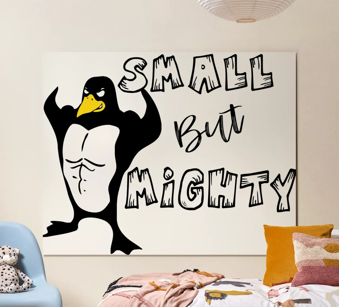 piccolo ma potente design d'arte divertente poster con telaio in legno da ririedis