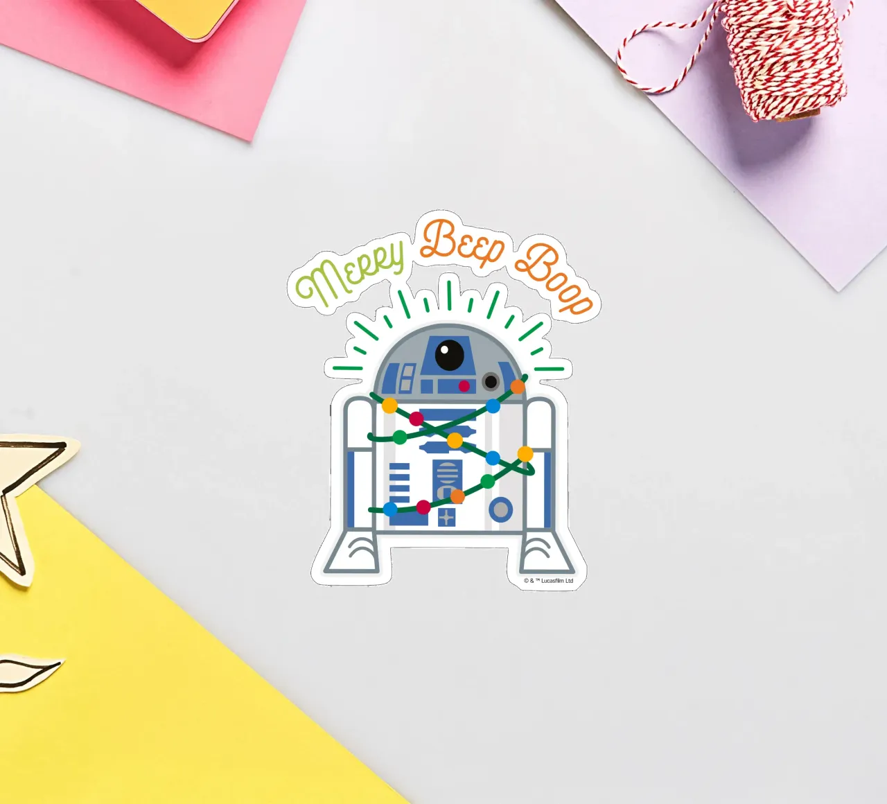 MERRY BEEP BOOP Sticker von Star Wars - Sticker Shop