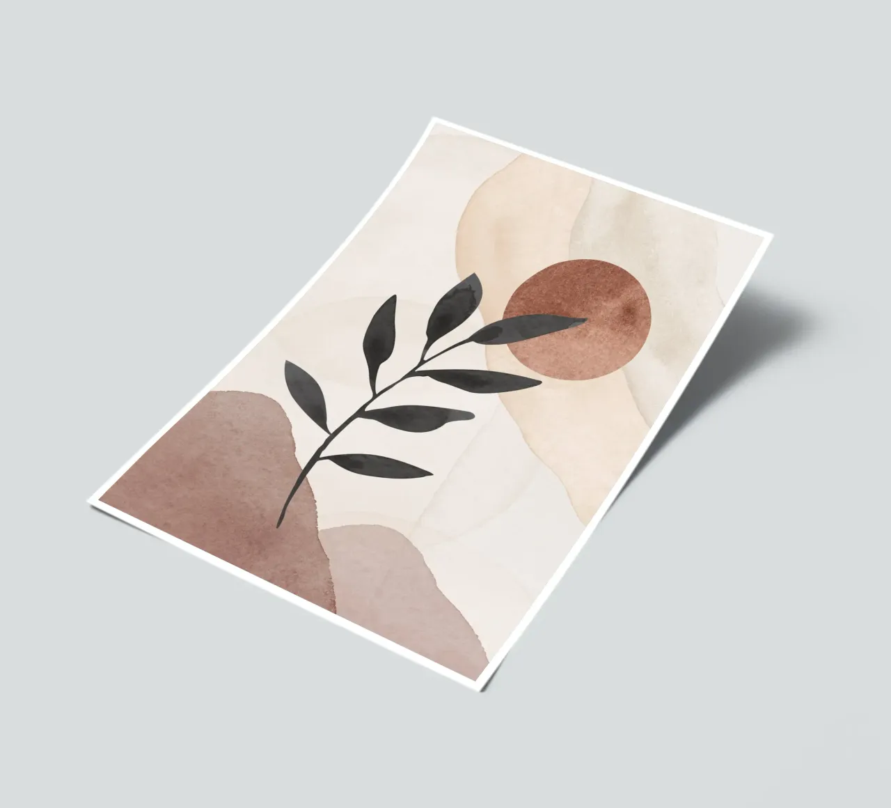 Moderne abstrakte Pflanzen-Silhouette mit erdigen Tönen Stickerbogen von Melloi Art Print