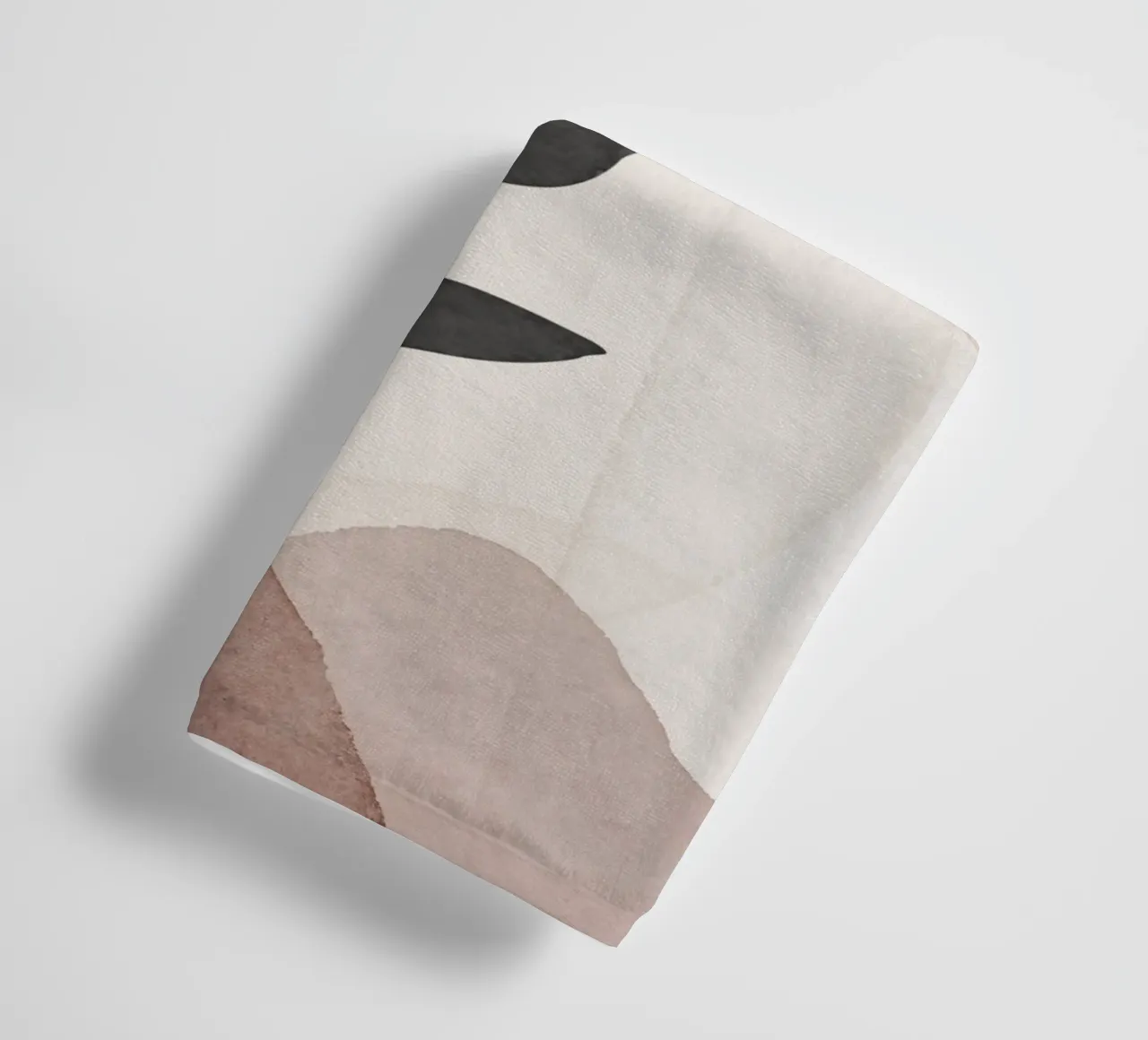 Modern abstract plantensilhouet met aardetinten badhanddoek van Melloi Art Print