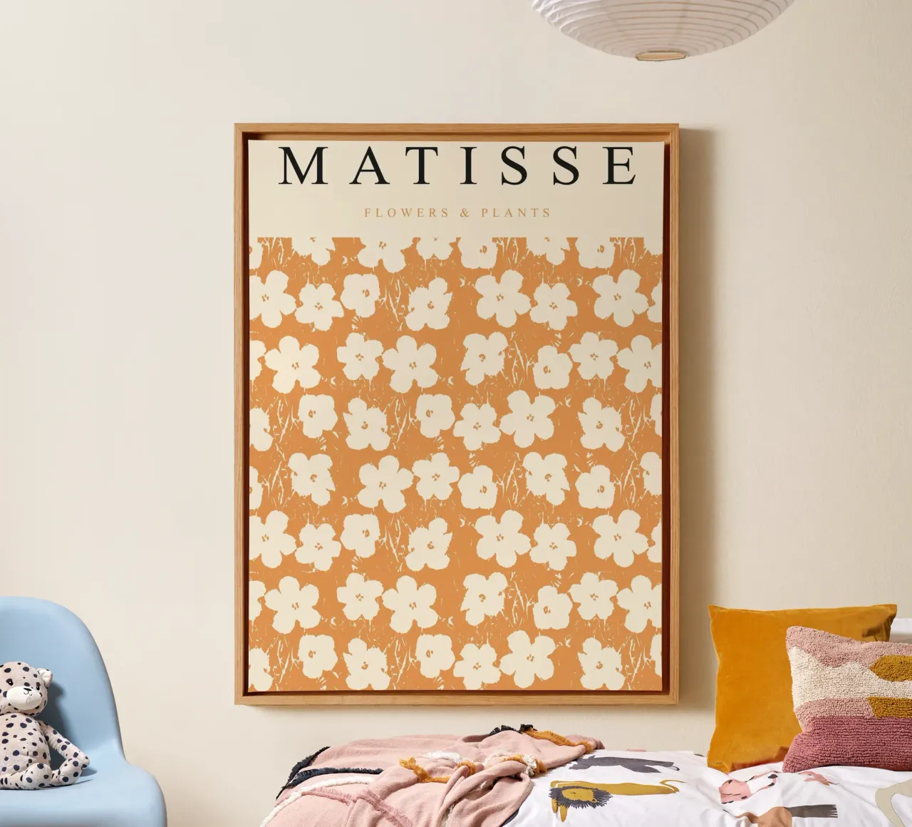 Retro floral pattern - timeless style canvas with Floater frame by Whole©