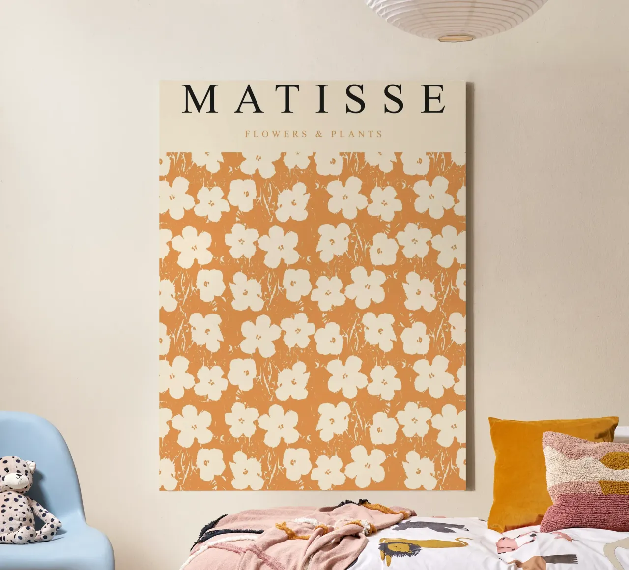 Retro floral pattern - timeless style canvas with Floater frame by Whole©