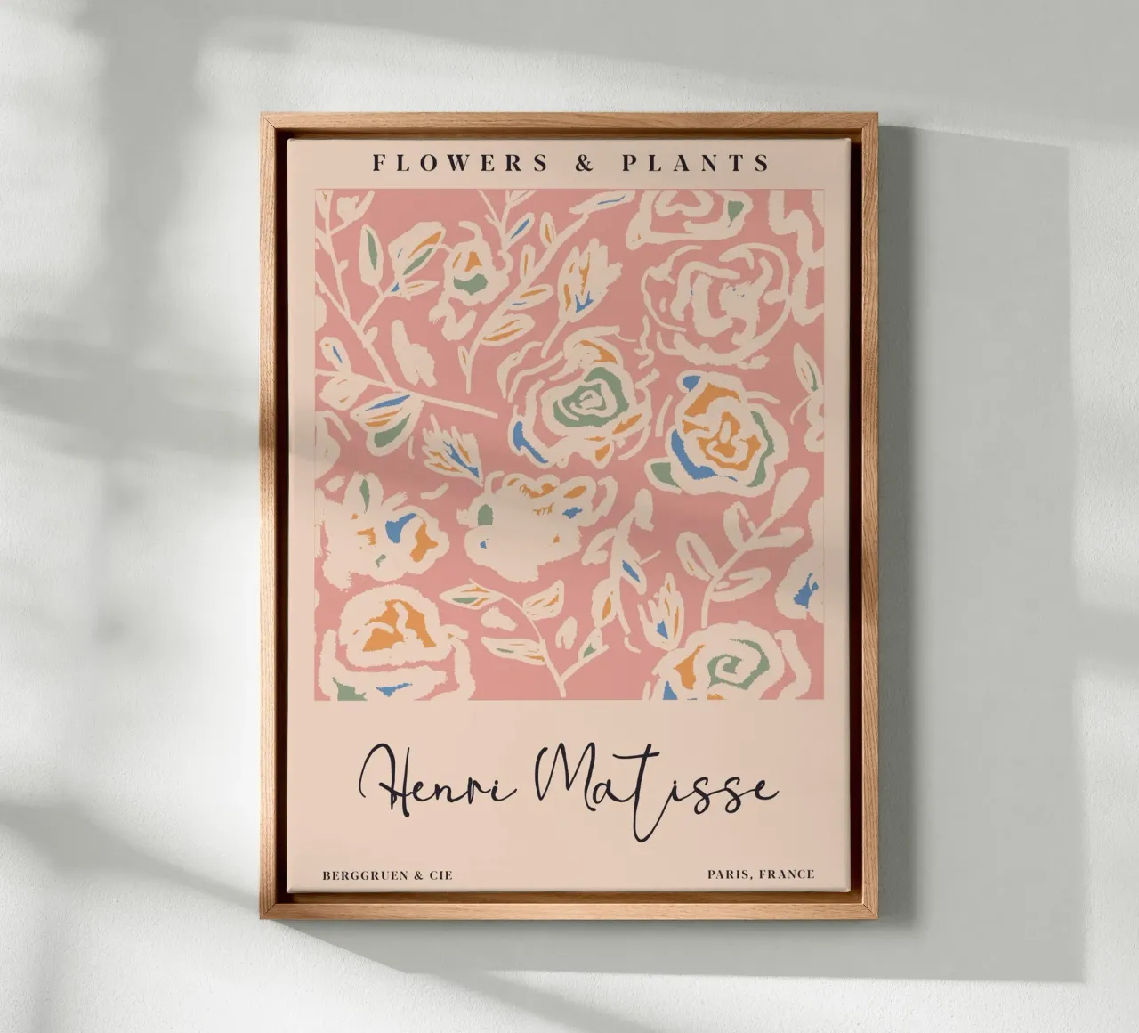 Rose pattern - colourful elegance canvas with Floater frame by Whole©