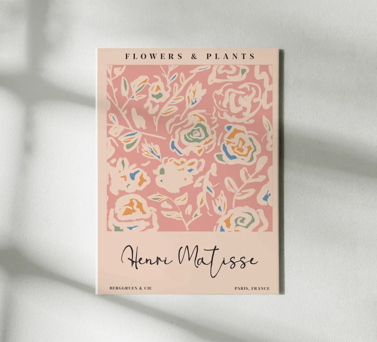 Rose pattern - colourful elegance canvas with Floater frame by Whole©