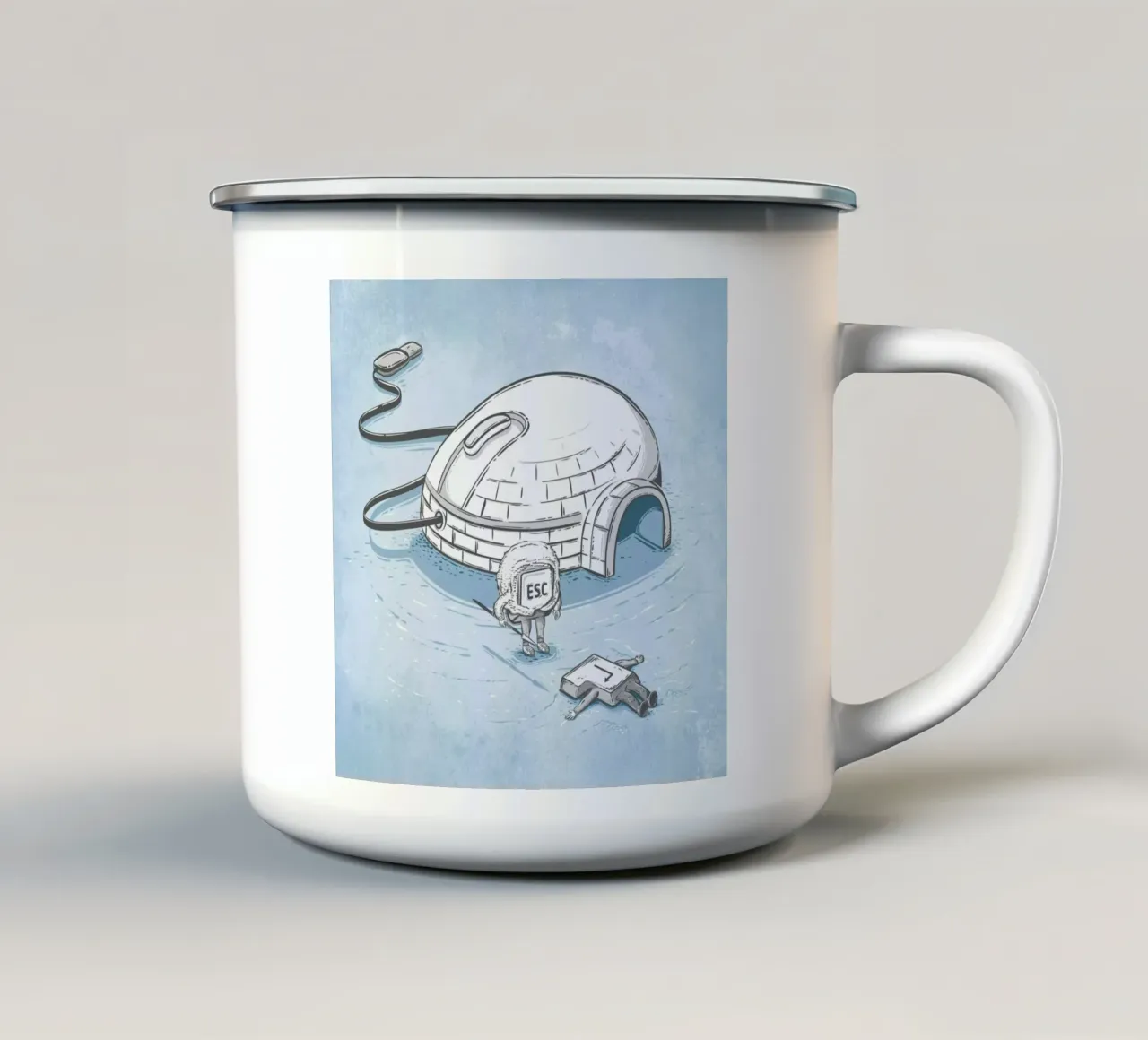 Real Escimo Life taza de esmalte de Robert Richter
