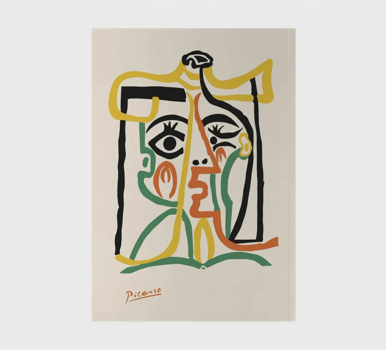 Abstract face - Modern line art notebook by Whole©