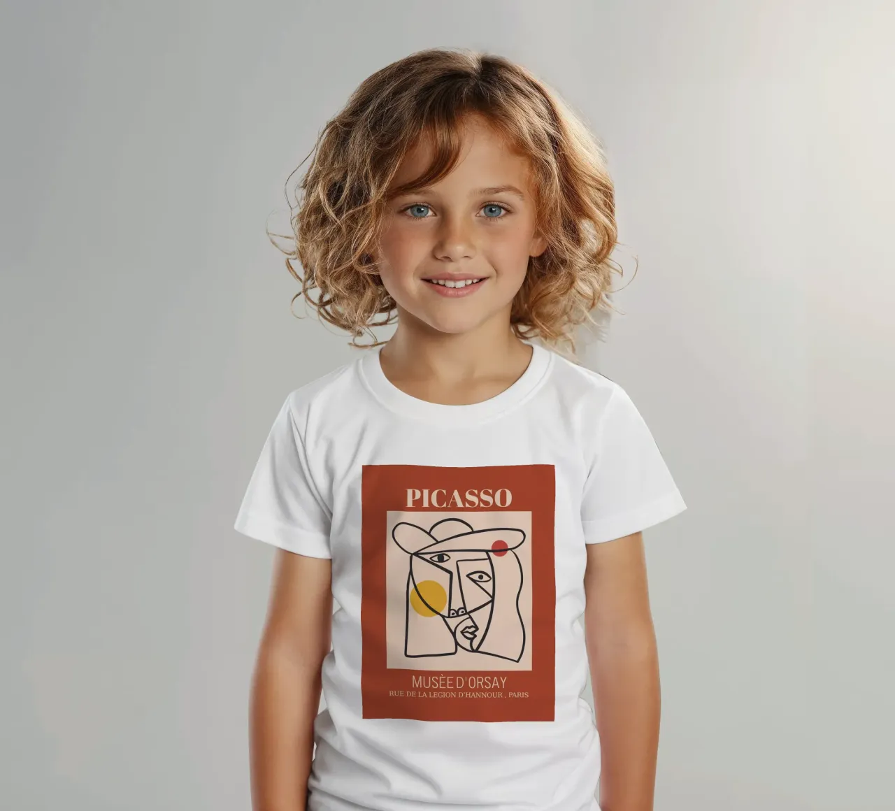 Abstract portrait - Cubist elegance kids t-shirt by Whole©