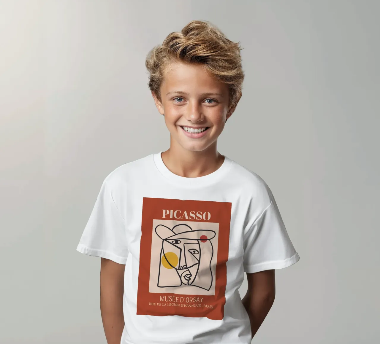 Abstract portrait - Cubist elegance kids t-shirt by Whole©