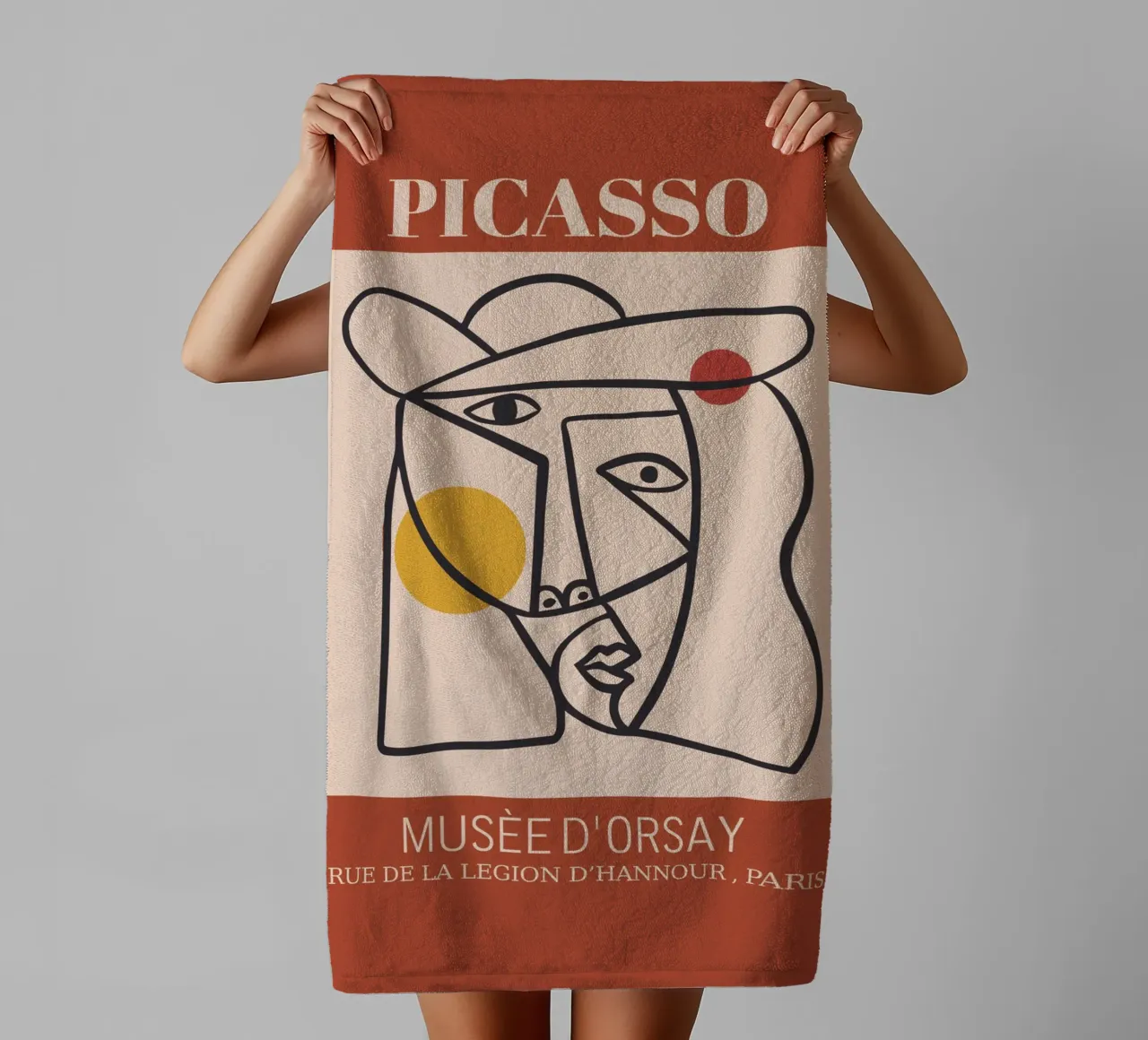 Abstract portrait - Cubist elegance towel by Whole©