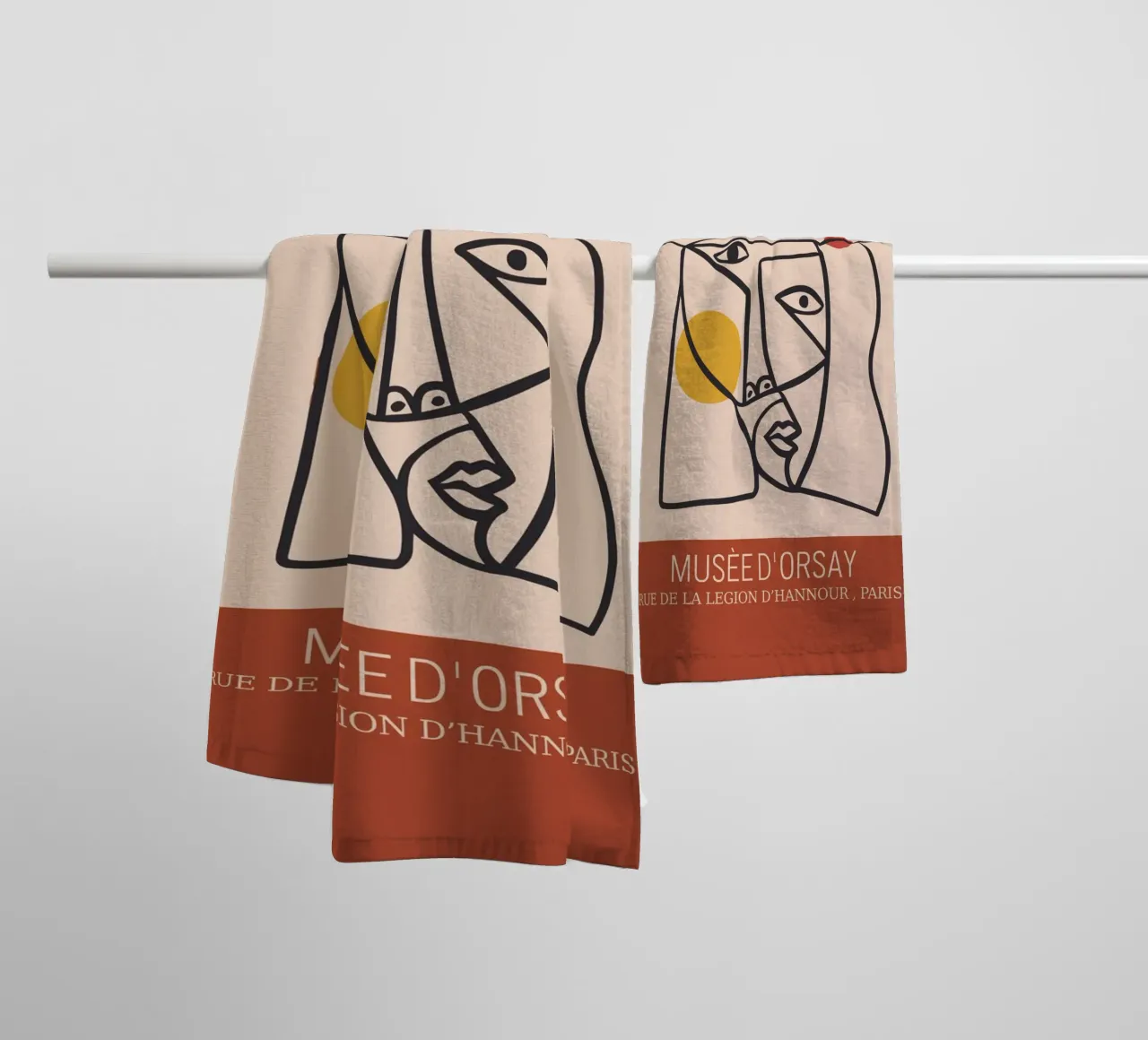 Abstract portrait - Cubist elegance towel by Whole©