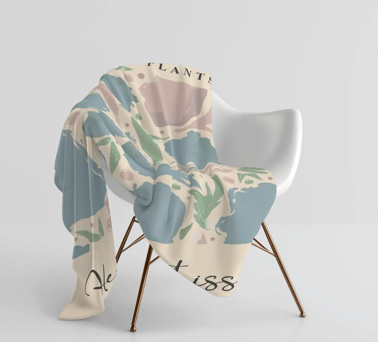 Abstract flowers - Soft colours fleece blanket by Whole©
