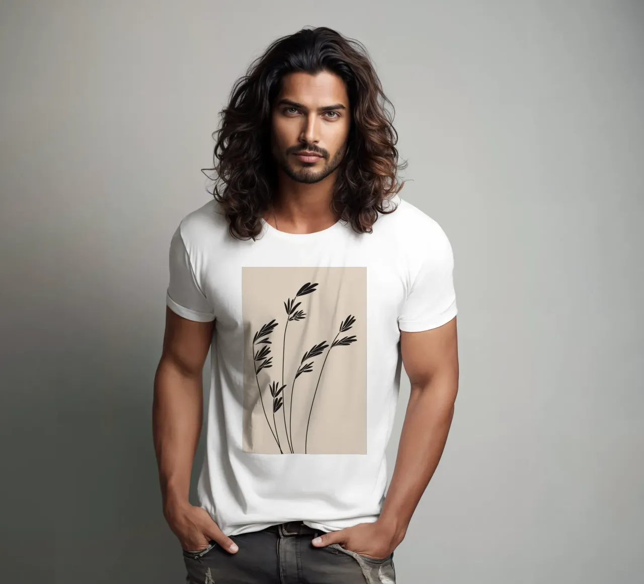 Steli di piante alte minimaliste t-shirt da Melloi Art Print