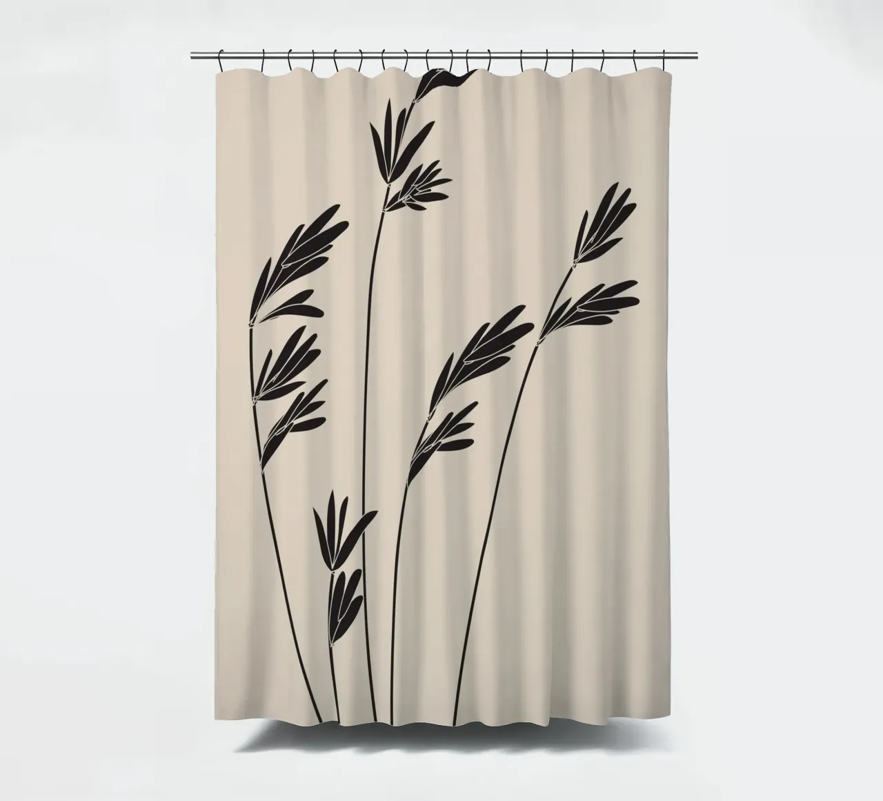 Minimalist Tall Plant Stems shower curtain by Melloi Art Print