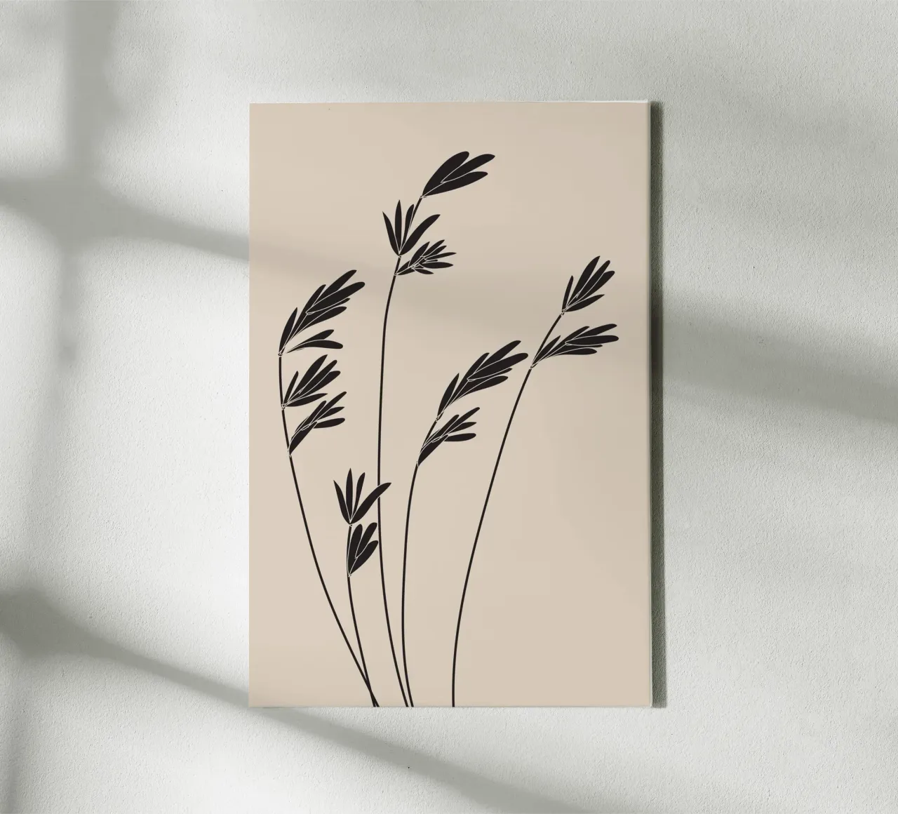 Steli di piante alte minimaliste tela con Cornice a cassetta da Melloi Art Print