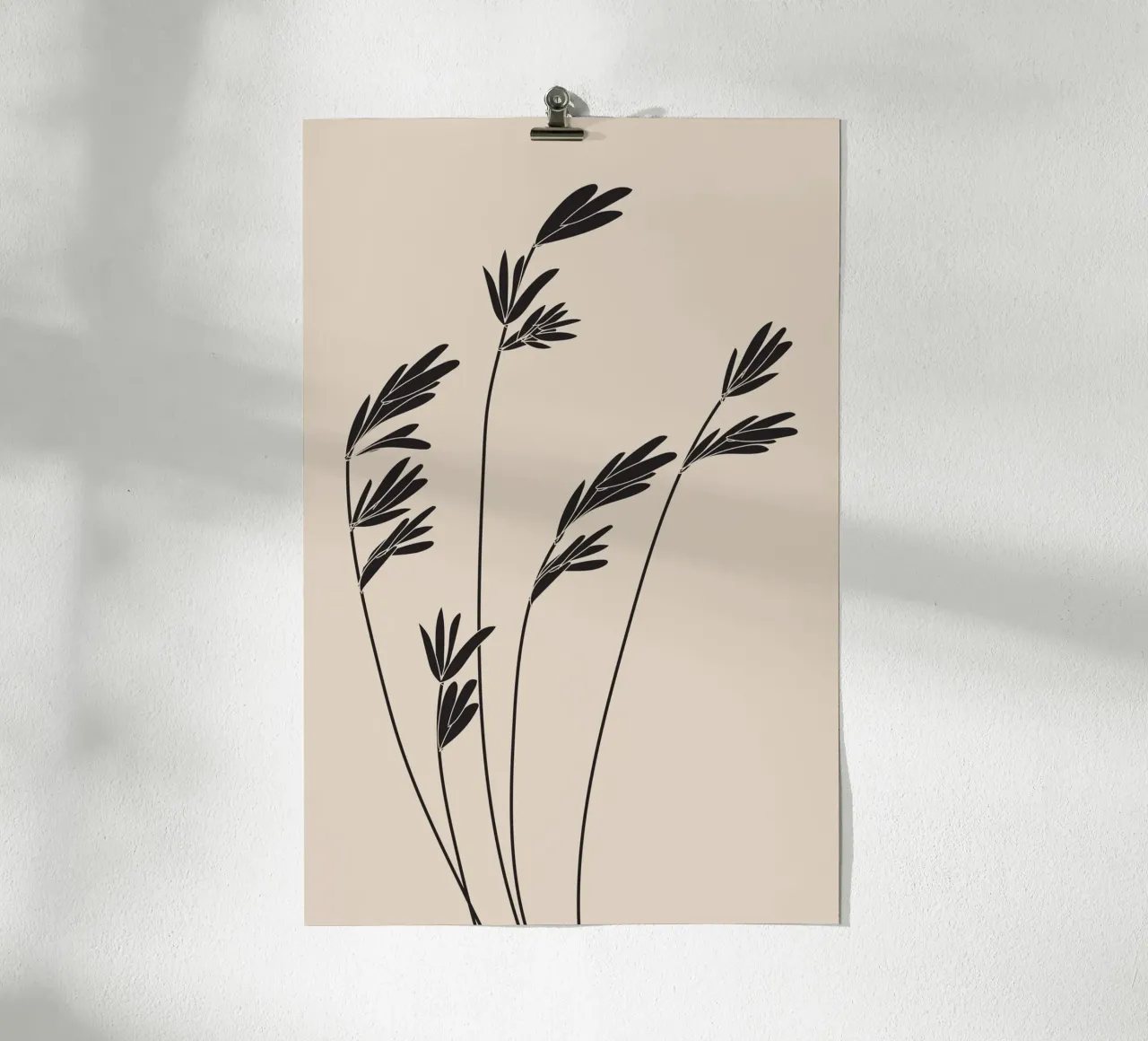 Steli di piante alte minimaliste carta hahnemühle da Melloi Art Print