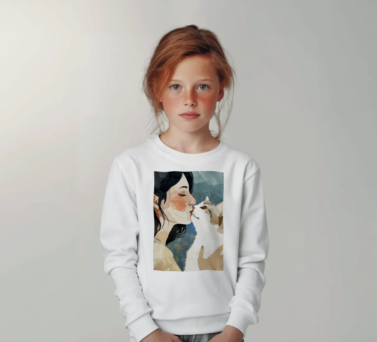 Me encanta You kitty animal art sudadera para niño de Justyna Jaszke JBJart
