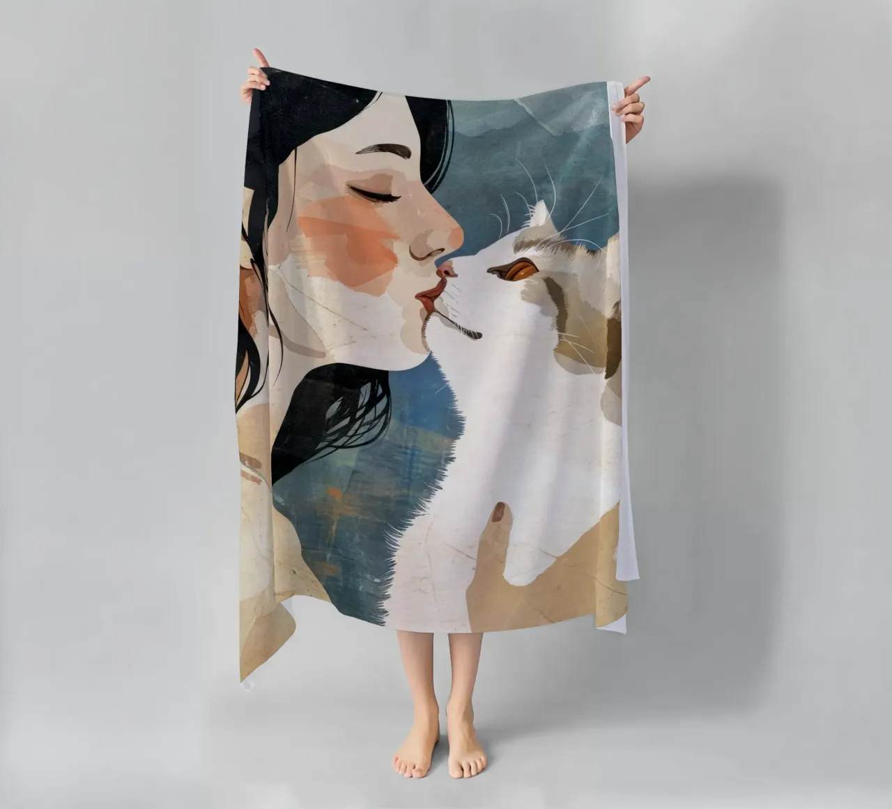 Mi piace l'arte dei gattini telo mare da Justyna Jaszke JBJart