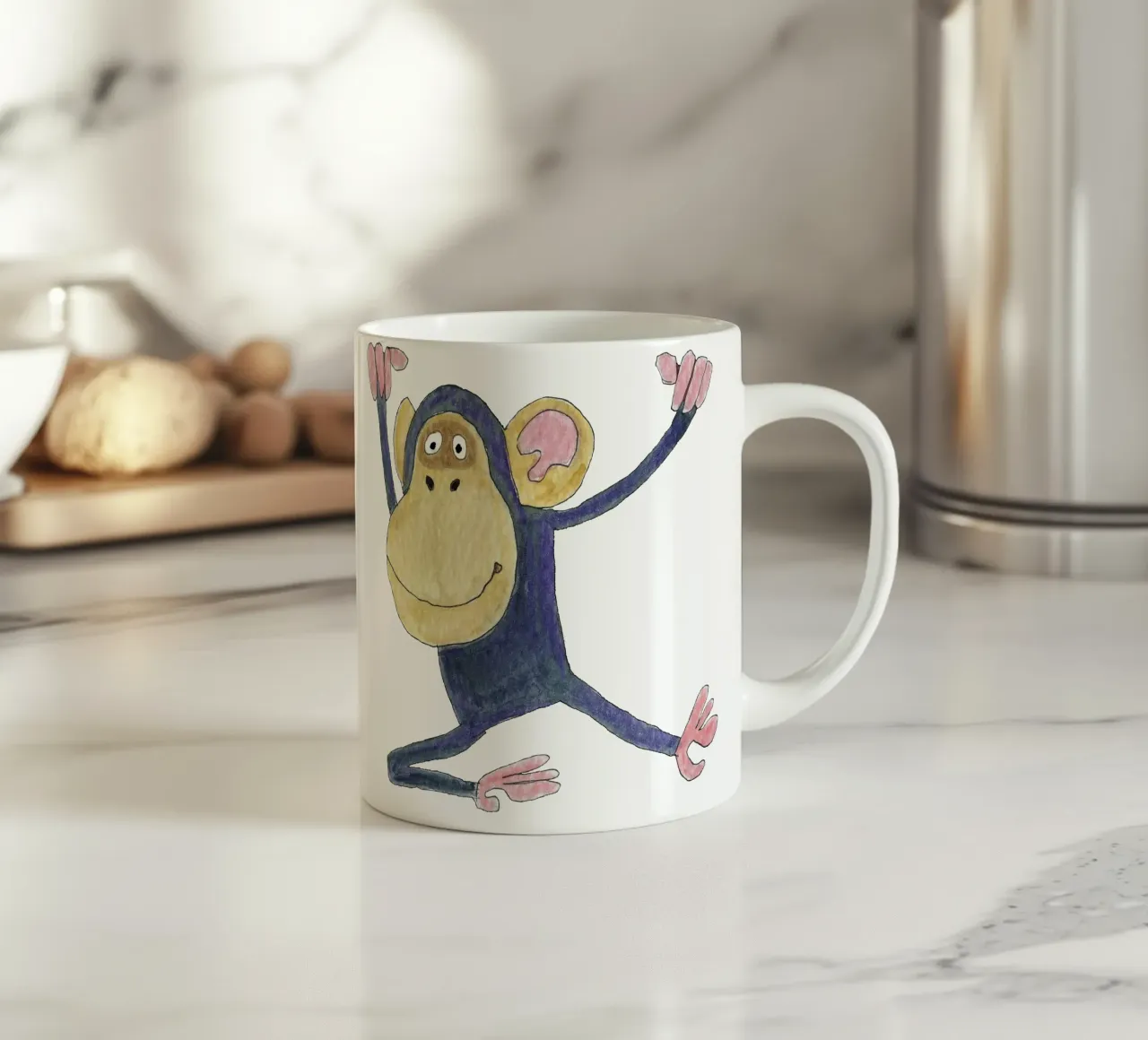 Monkey ceramic mug by Face & Content