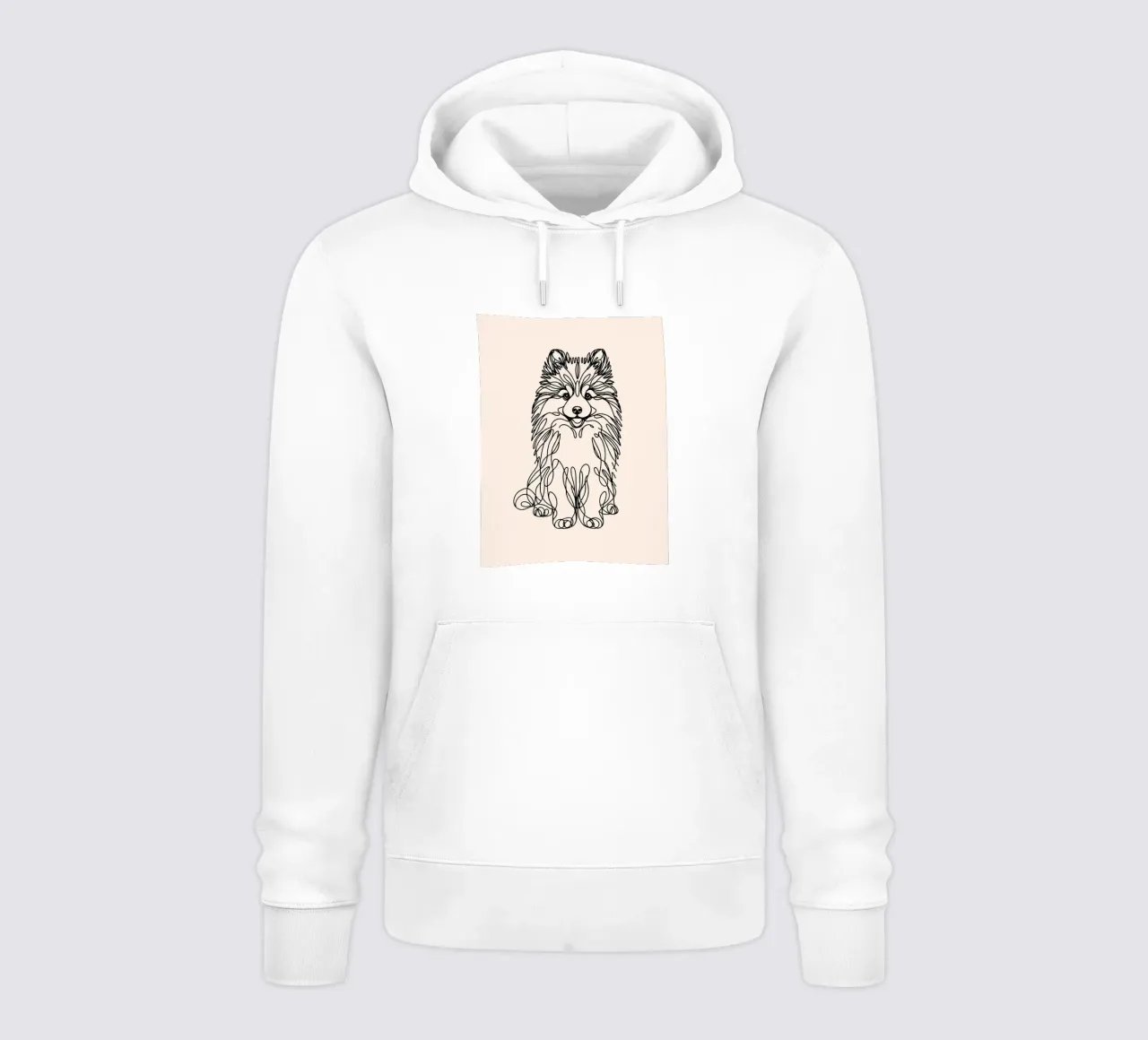 Pomsky Dibujo Line Art - Beige sudadera con capucha de WijdevenDesign