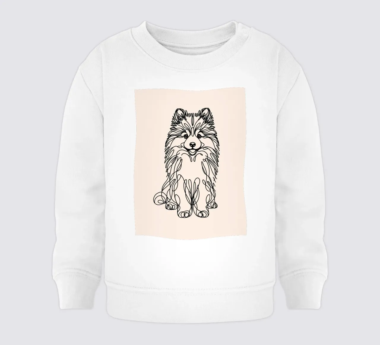 Disegno lineare di Pomsky - Beige felpa neonato da WijdevenDesign