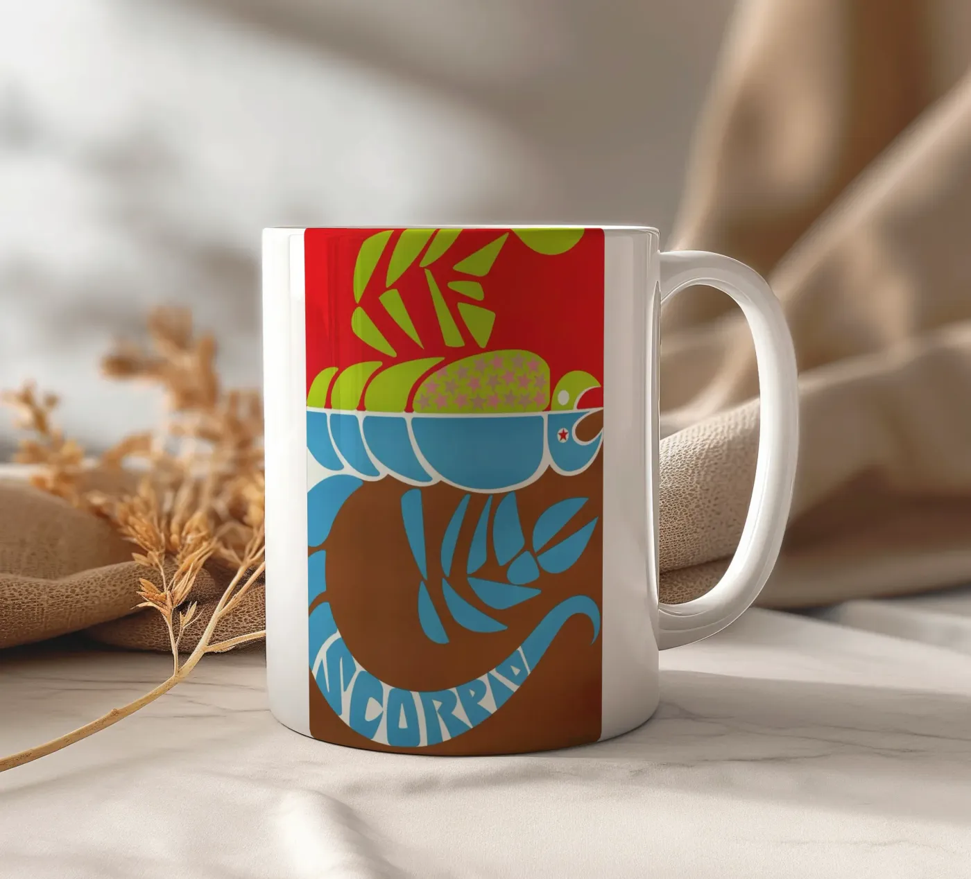 Scorpio ceramic mug by Simboli Design