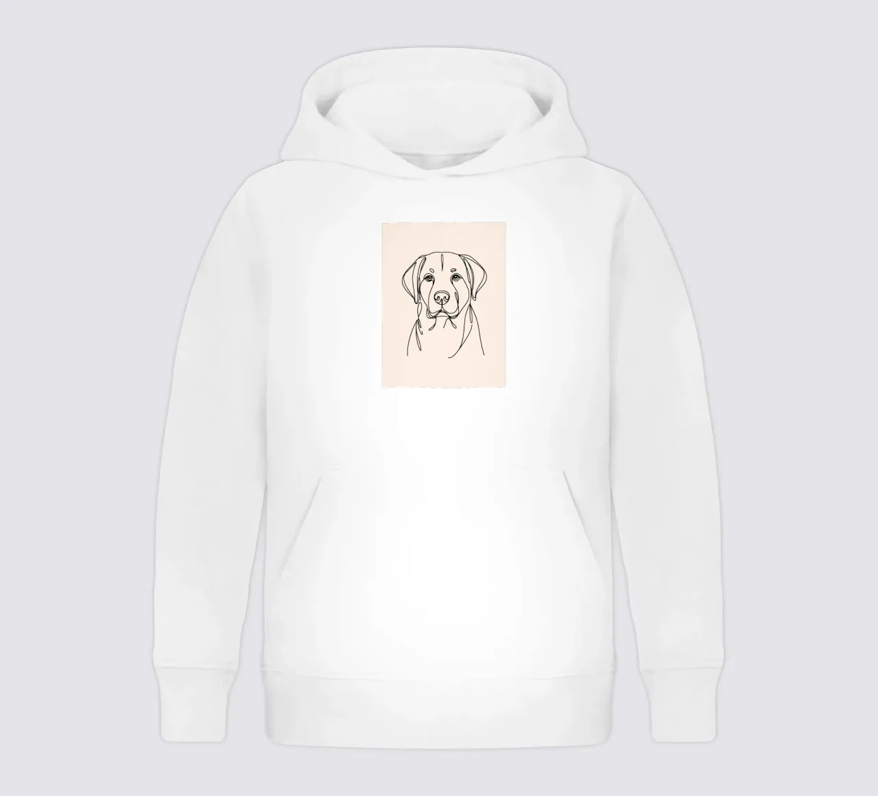 Labrador Dibujo Line Art - Beige sudadera con capucha para niño de WijdevenDesign