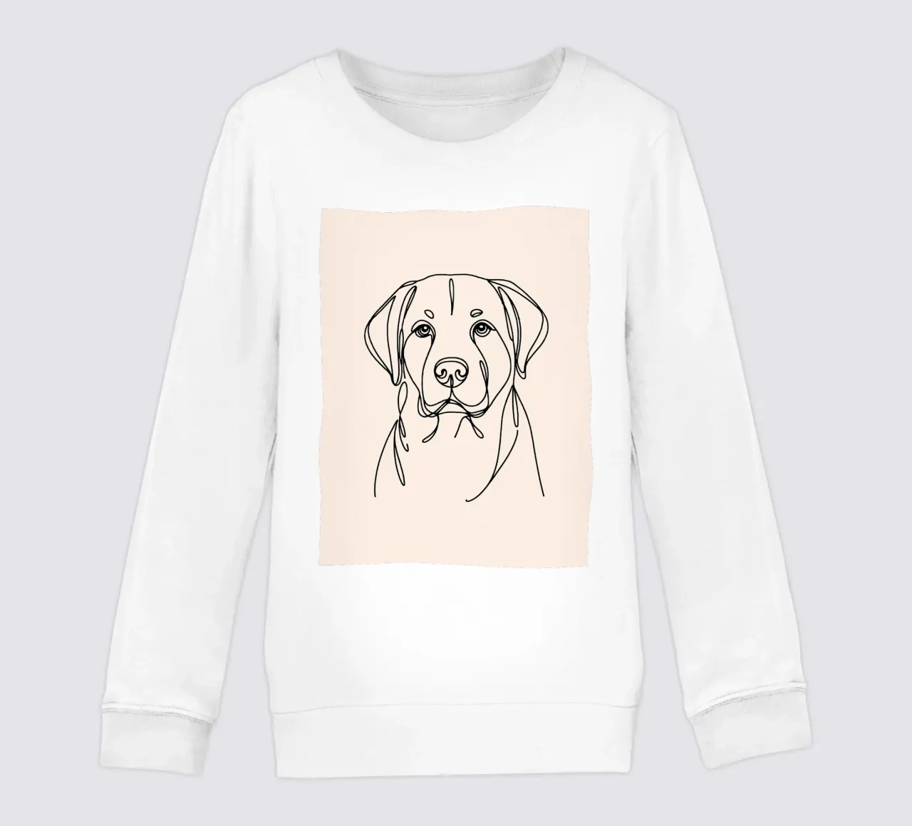Labrador Dibujo Line Art - Beige sudadera para niño de WijdevenDesign