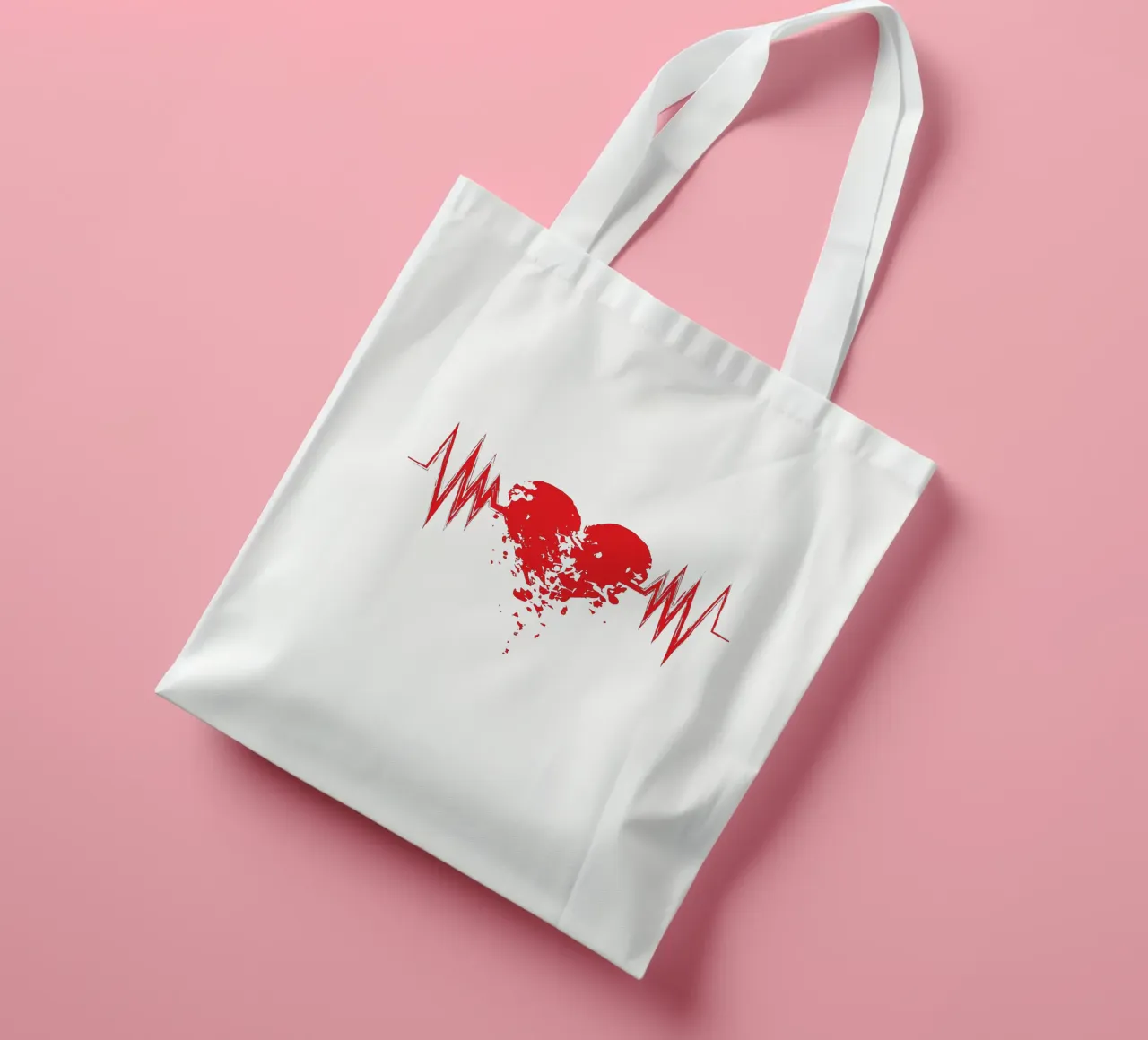 broken heart love art design tote bag by ririedis