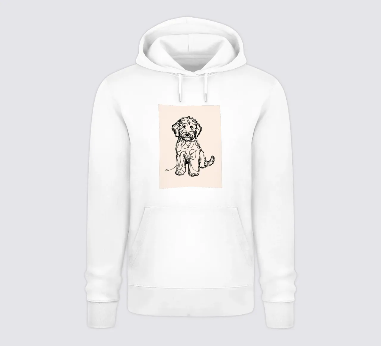 Labradoodle Dibujo Line Art - Beige sudadera con capucha de WijdevenDesign