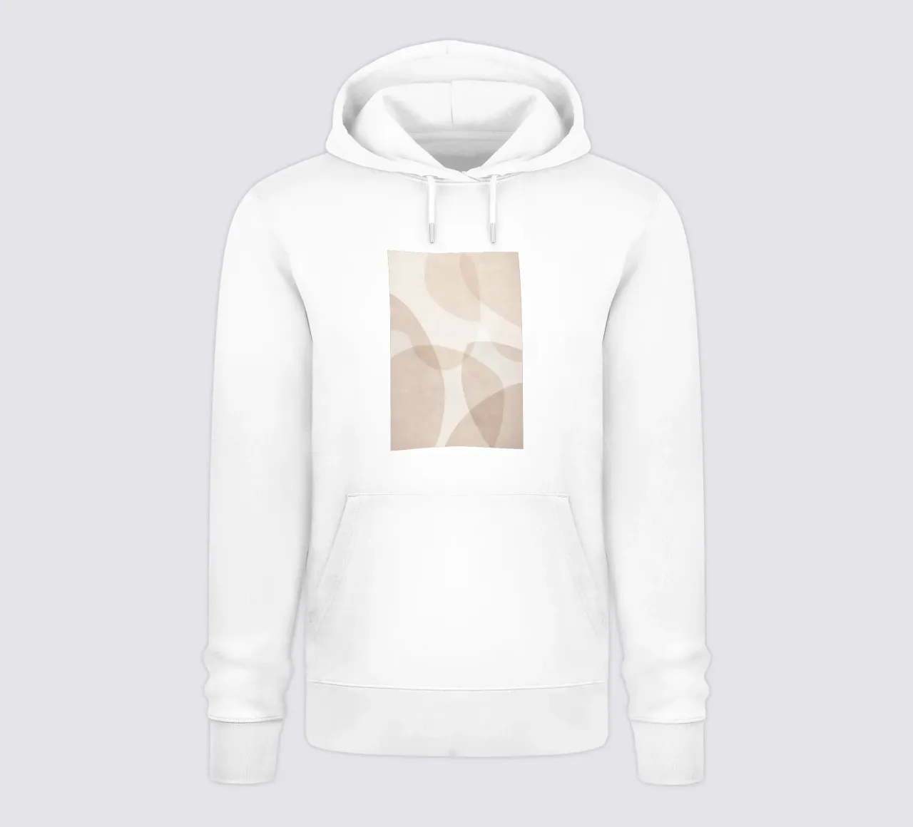 Forme astratte stratificate beige e marrone chiaro felpa con cappuccio da Melloi Art Print