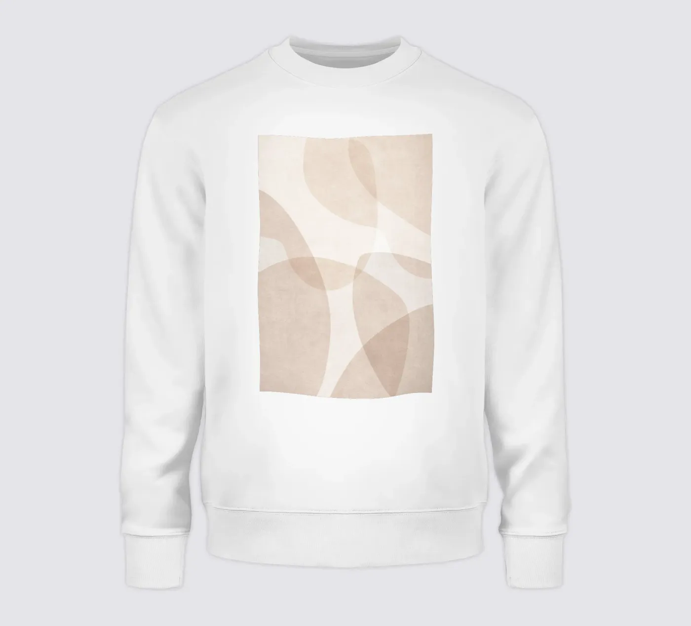 Formes superposées abstraites en beige et marron clair sweat de Melloi Art Print