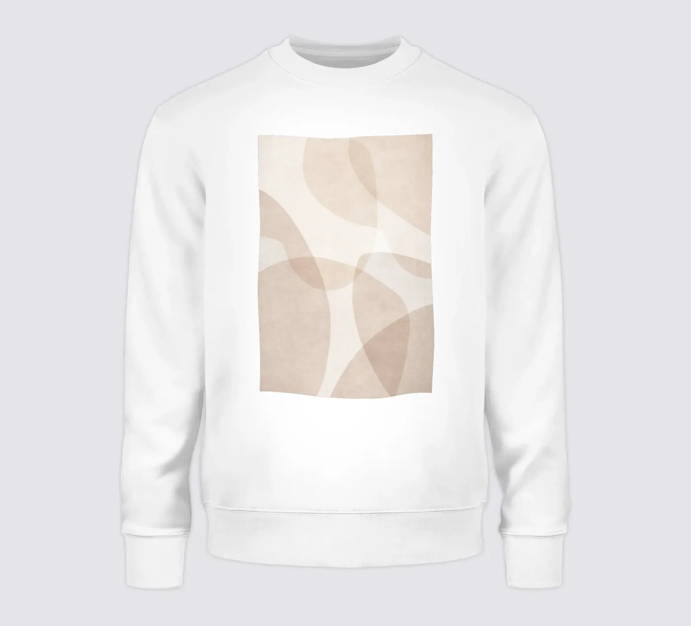 Formes superposées abstraites en beige et marron clair sweat de Melloi Art Print